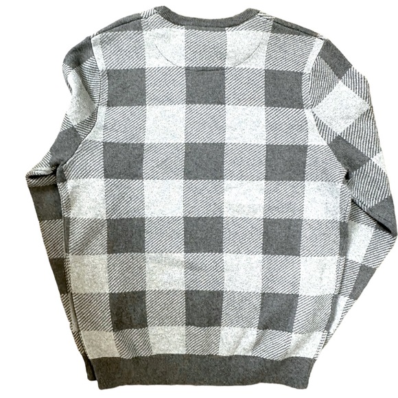 Nordstrom 1901 Grey/White Buffalo Check Cotton/Cashmere Sweater Men’s Medium - Picture 2 of 3